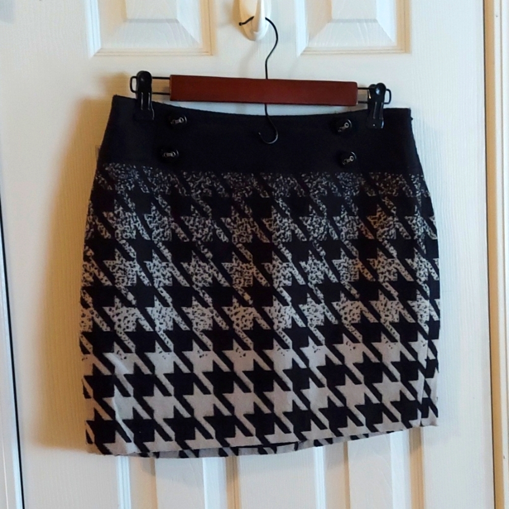 Y2k THE LIMITED Houndstooth Lined Knitted Mini Skirt Size 2 - Excellent!